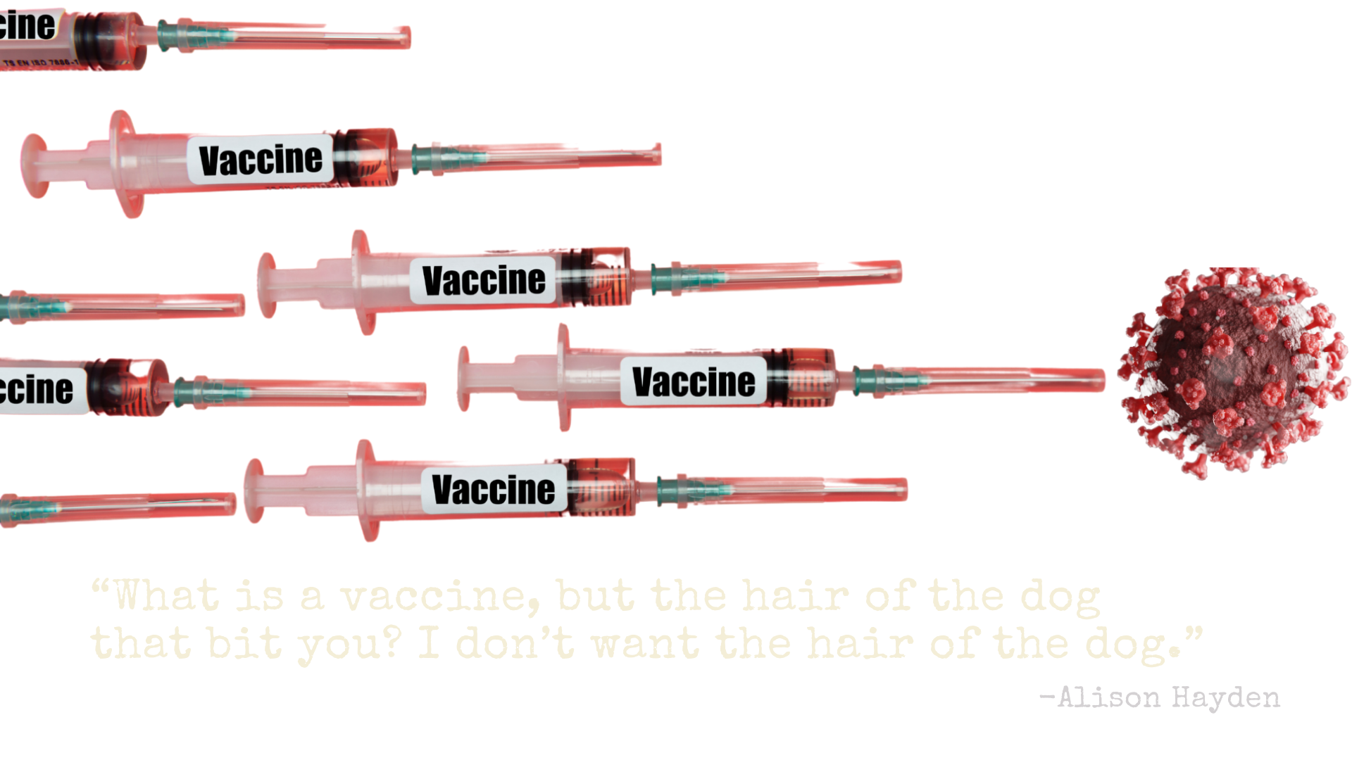 Hayden quote saying What is a vaccine, but the hair of the dog that bit you? I don't want the har of the dog.