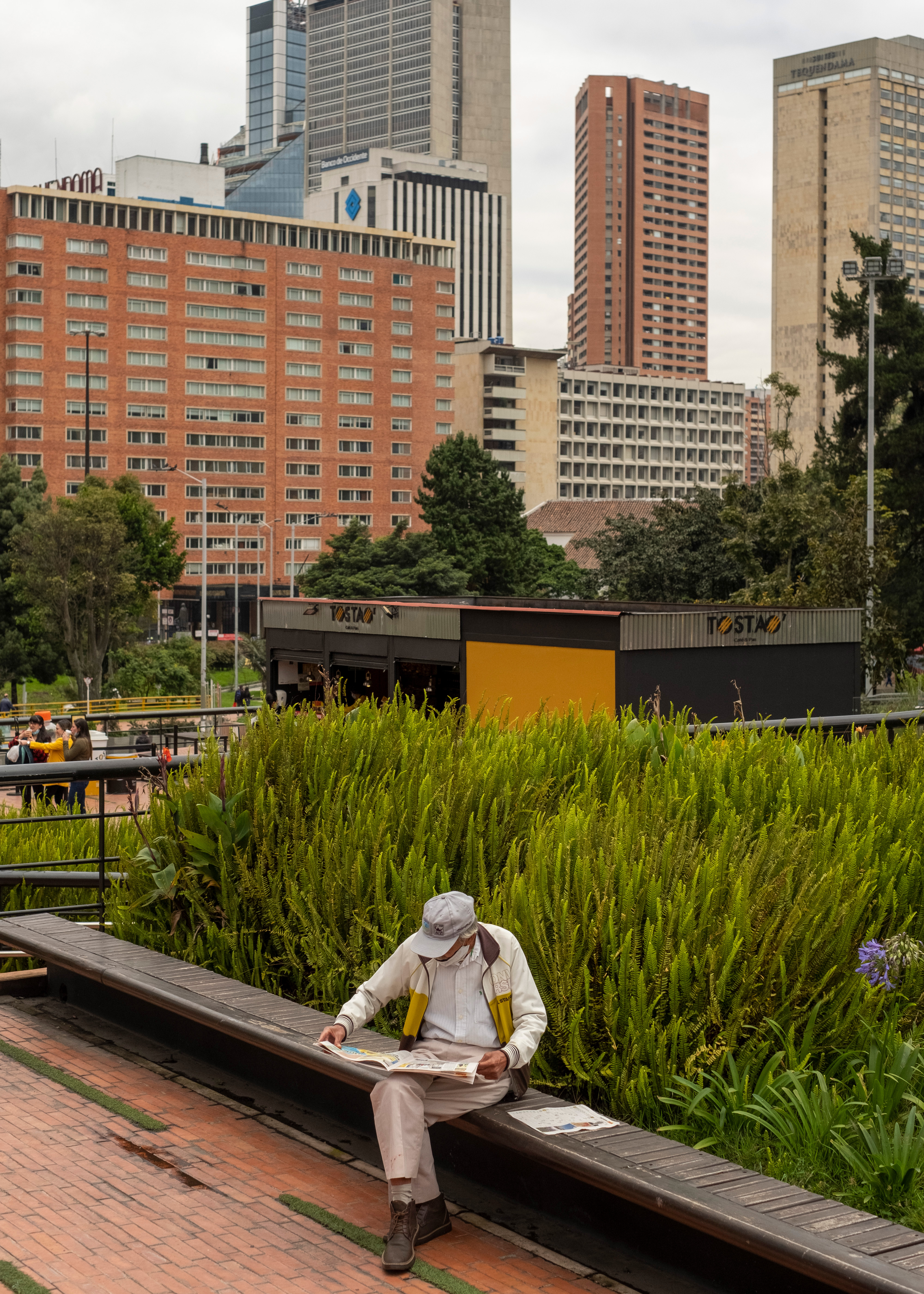 A well-manicured park in the Centro Internacional, one of Bogotá’s most important business centers.